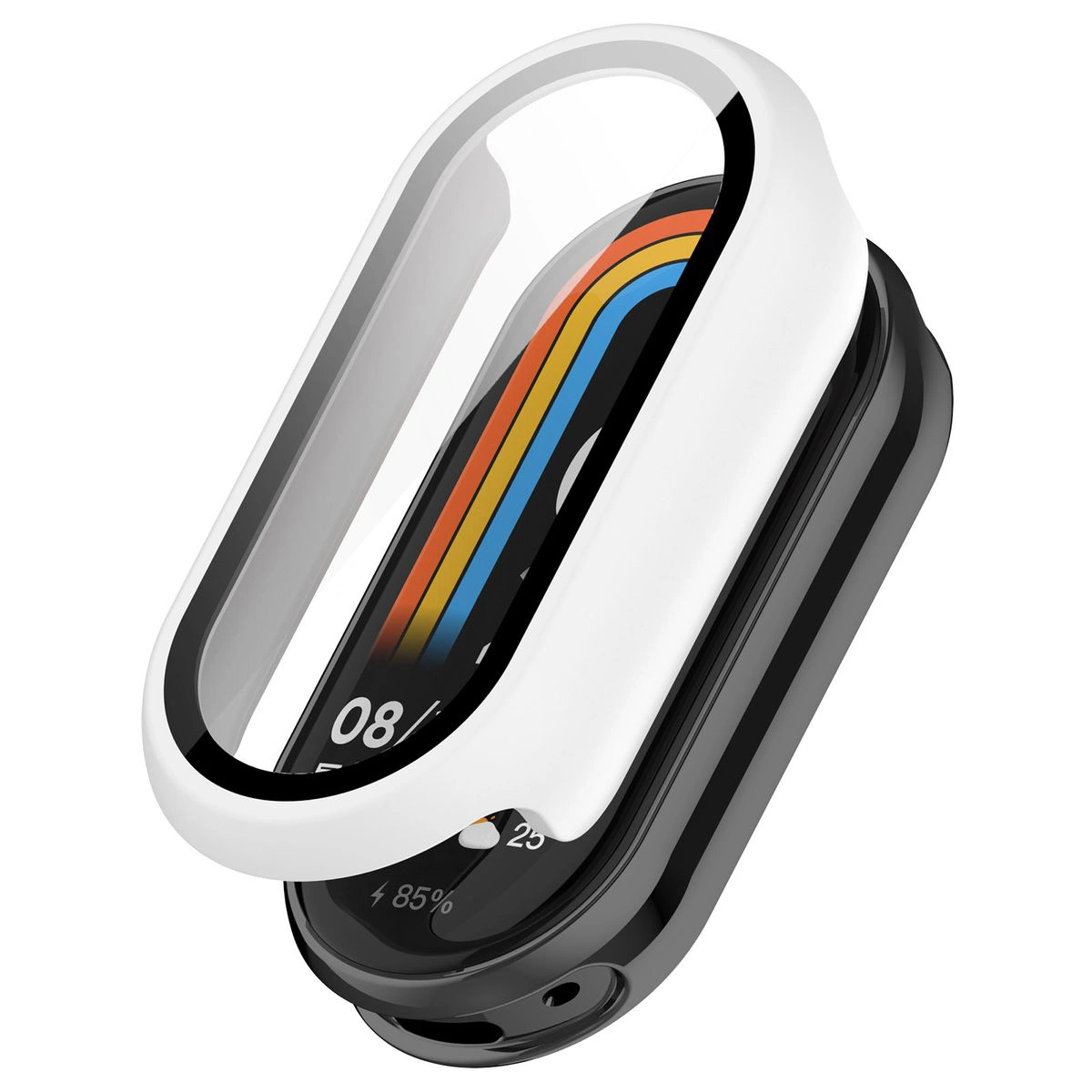 Wizualizacja nakładania etui Bizon Case Watch Adamo do Smart Band 10